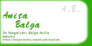 anita balga business card